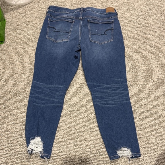 American Eagle Outfitters Women's Distressed Blue Skinny Jeans - Picture 2 of 4